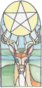 Stained Glass Horned God Image
