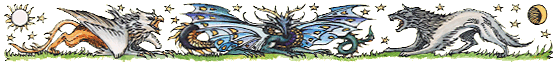 Gryffon, Dragon and Wolf